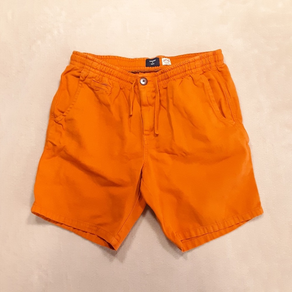 Superdry Mens Cotton Linen Shorts Medium Orange 8" Inseam M7110298A Bermuda